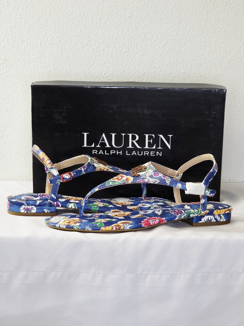 Lauren Ralph Lauren Ellington Leather Sandal In Mahina Floral Size 7.5B